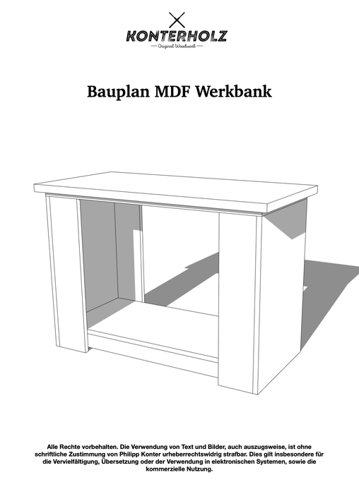 Bauplan 2-Stunden Werkbank inkl. Schnittliste