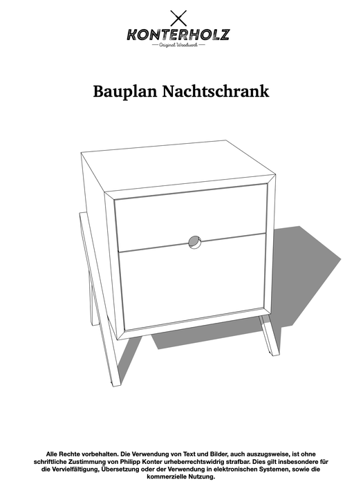 Bauplan Nachttisch inkl. Schnittliste